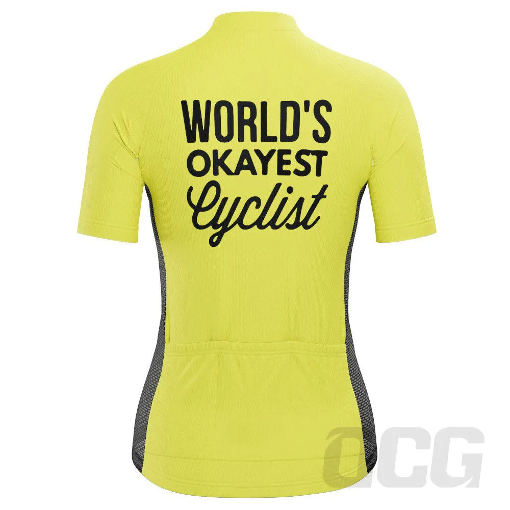 Women's World's Okayest Cyclist Short Sleeve Cycling Jersey