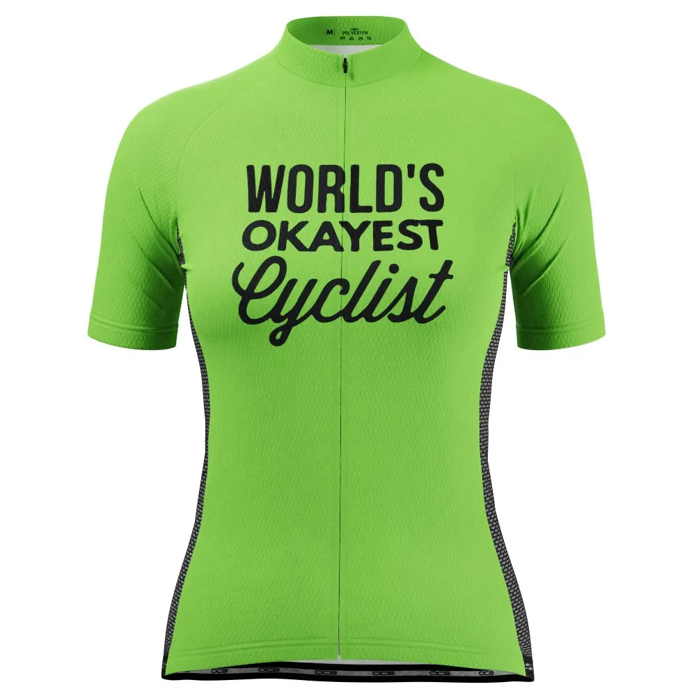 Women's World's Okayest Cyclist Short Sleeve Cycling Jersey