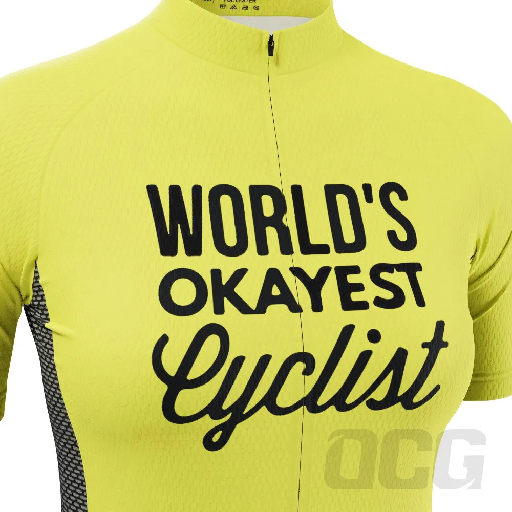 Women's World's Okayest Cyclist Short Sleeve Cycling Jersey