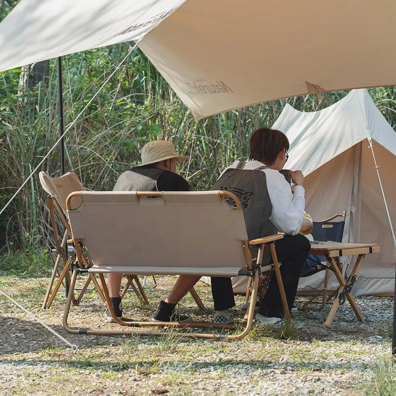 Wood Grain Double Camping Chair