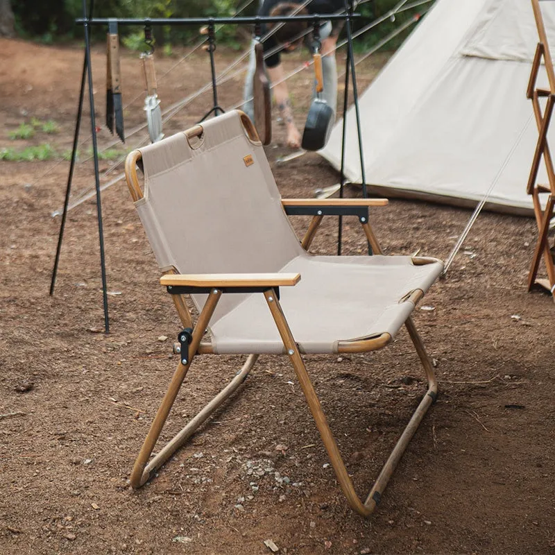Wood Grain Double Camping Chair