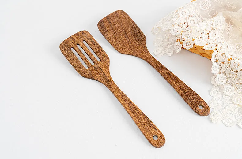 Wooden Spoons for Cooking 13 Pcs Natural Teak Wooden Kitchen Utensils Set Wooden Spatulas for Cooking