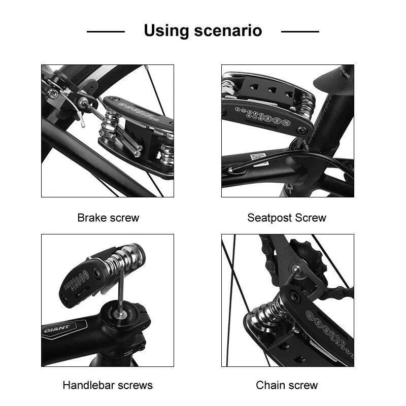 X-TIGER Bike Repair Tool Kits 16 in 1 Bicycle Multitool with Bike Tire Levers Hex Spoke Wrench Folding Metric Repair Tool Set