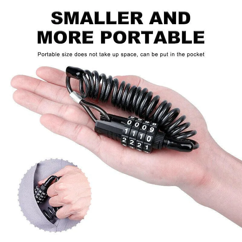 X-Tiger Password Bicycle Lock 1.5M Extend Cable Bike Lock Anti-Theft Password Lock 4 Digit Code Combination Bicycle Accessories