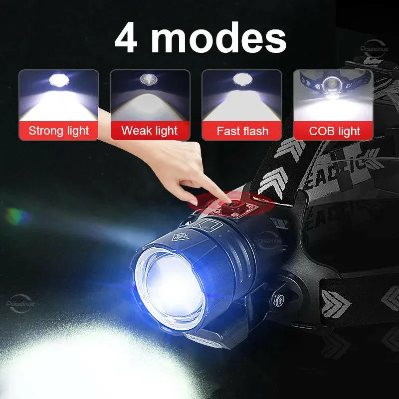 XHP360 Powerful LED Headlamp USB Rechargeable Head Flashlight High Power LED Headlight 18650 XHP90 Head Lamp Fishing Headlantern
