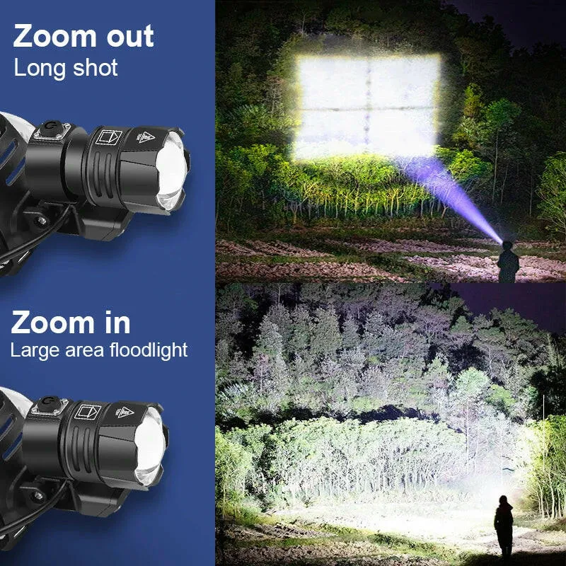 XHP360 Powerful LED Headlamp USB Rechargeable Head Flashlight High Power LED Headlight 18650 XHP90 Head Lamp Fishing Headlantern