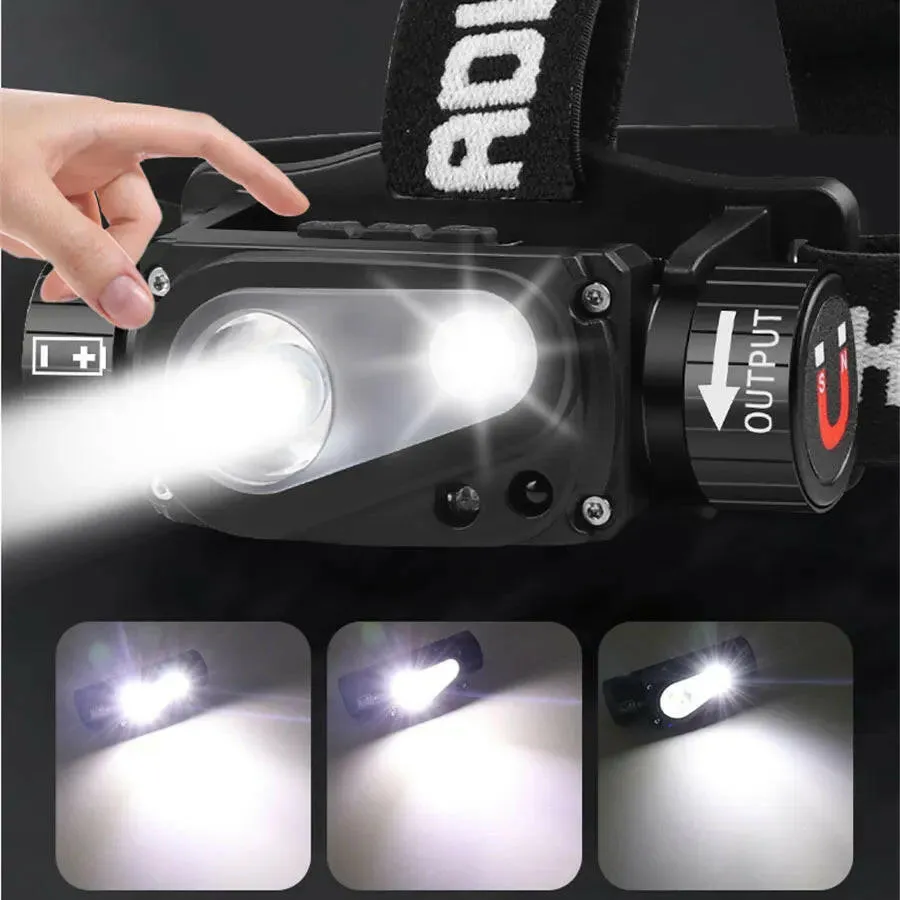 XHP50 LED Headlamp Sensor Headlight Flashlight 18650 21700 USB Rechargeable Outdoor Head Lamp Torch 10 Lighting Modes Work Light