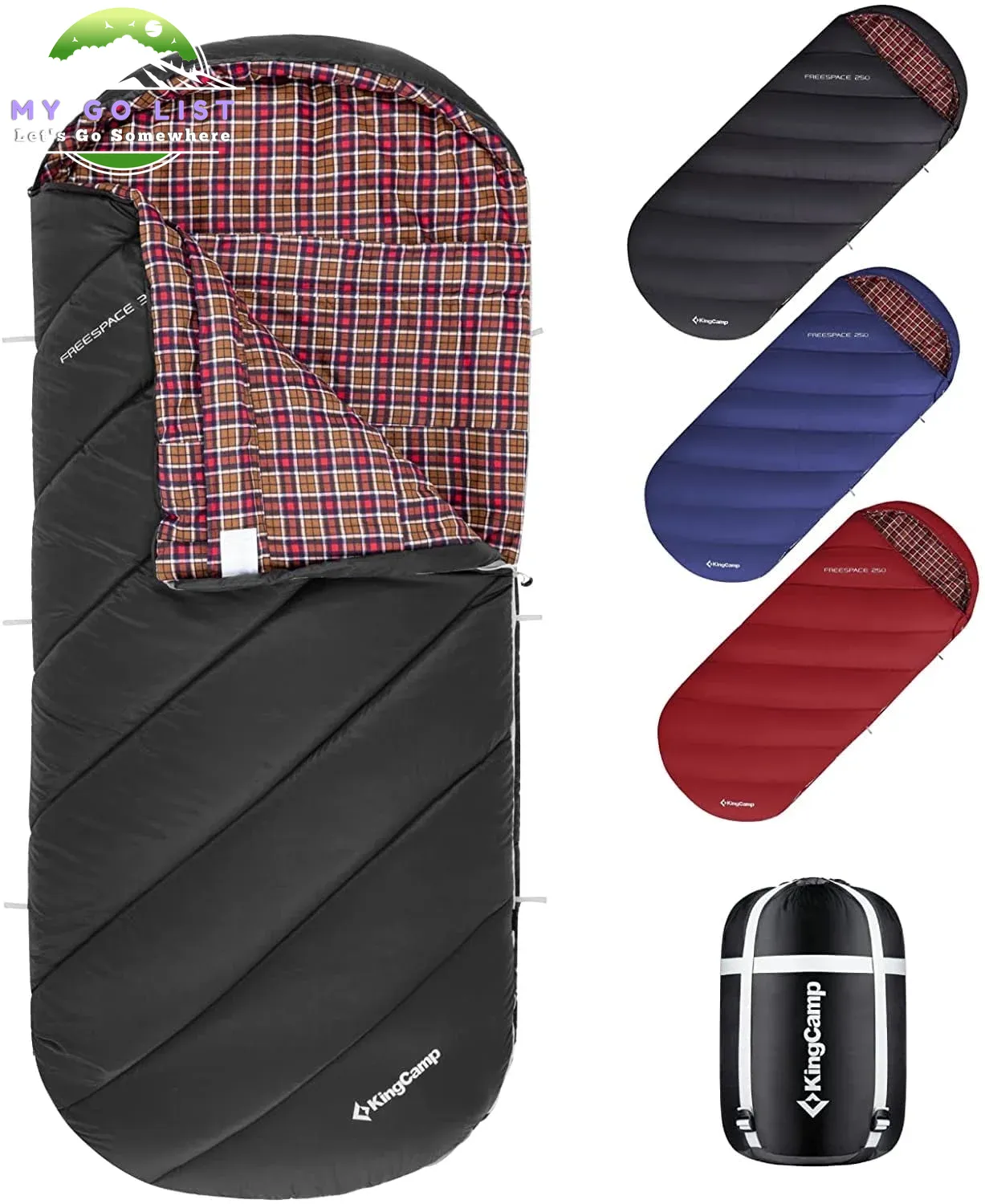 XL Camping Sleeping Bags 3 Seasons Flannel Oversized