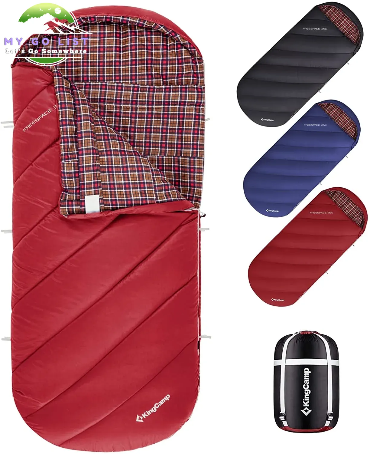 XL Camping Sleeping Bags 3 Seasons Flannel Oversized