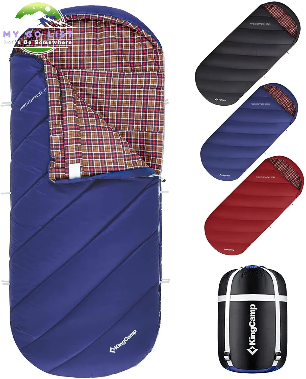 XL Camping Sleeping Bags 3 Seasons Flannel Oversized