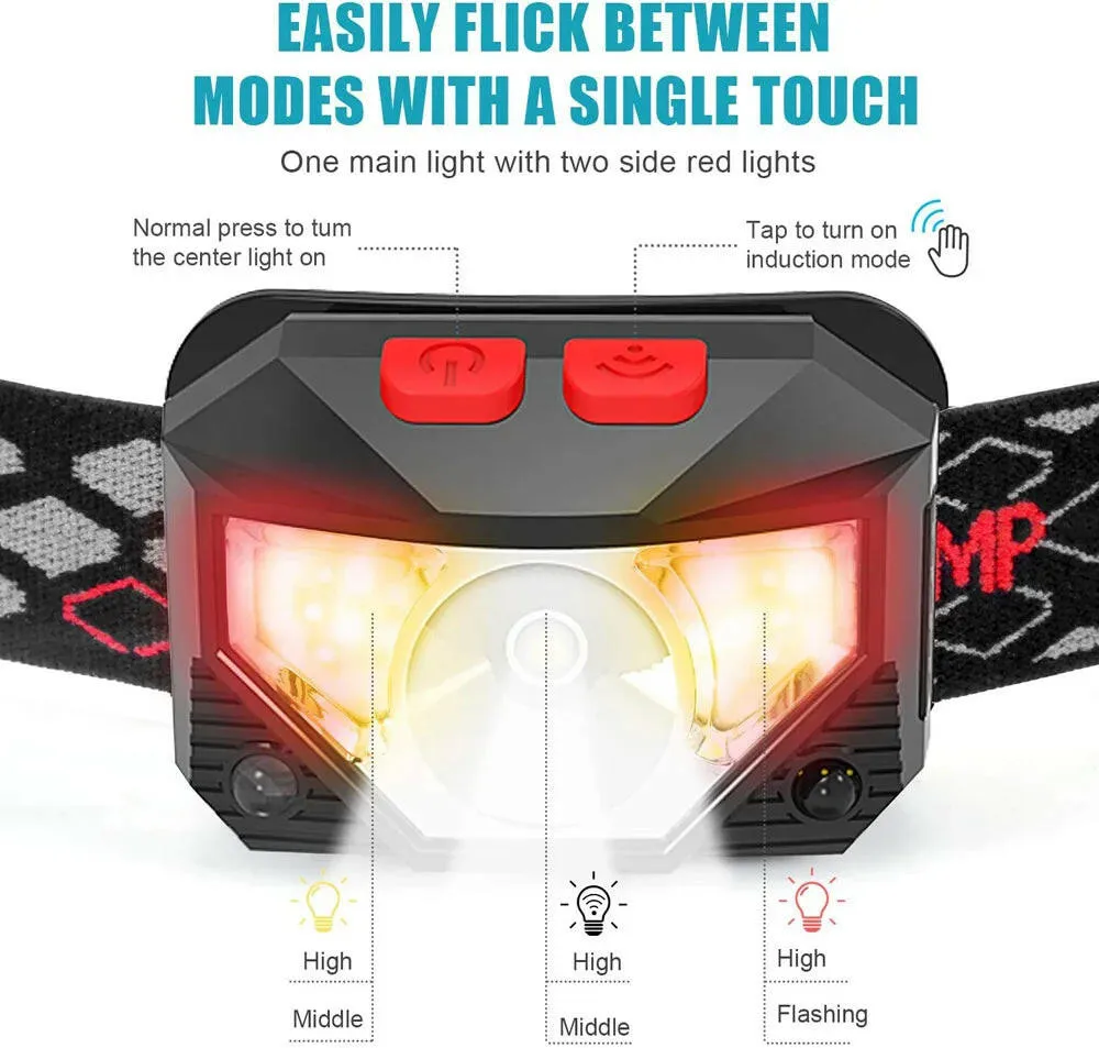 XPE COB 8 Modes Handfress Motion Sensor Waterproof Powerful LED Headlight Headlamp Head Lamp COB Flashlight Torch head light