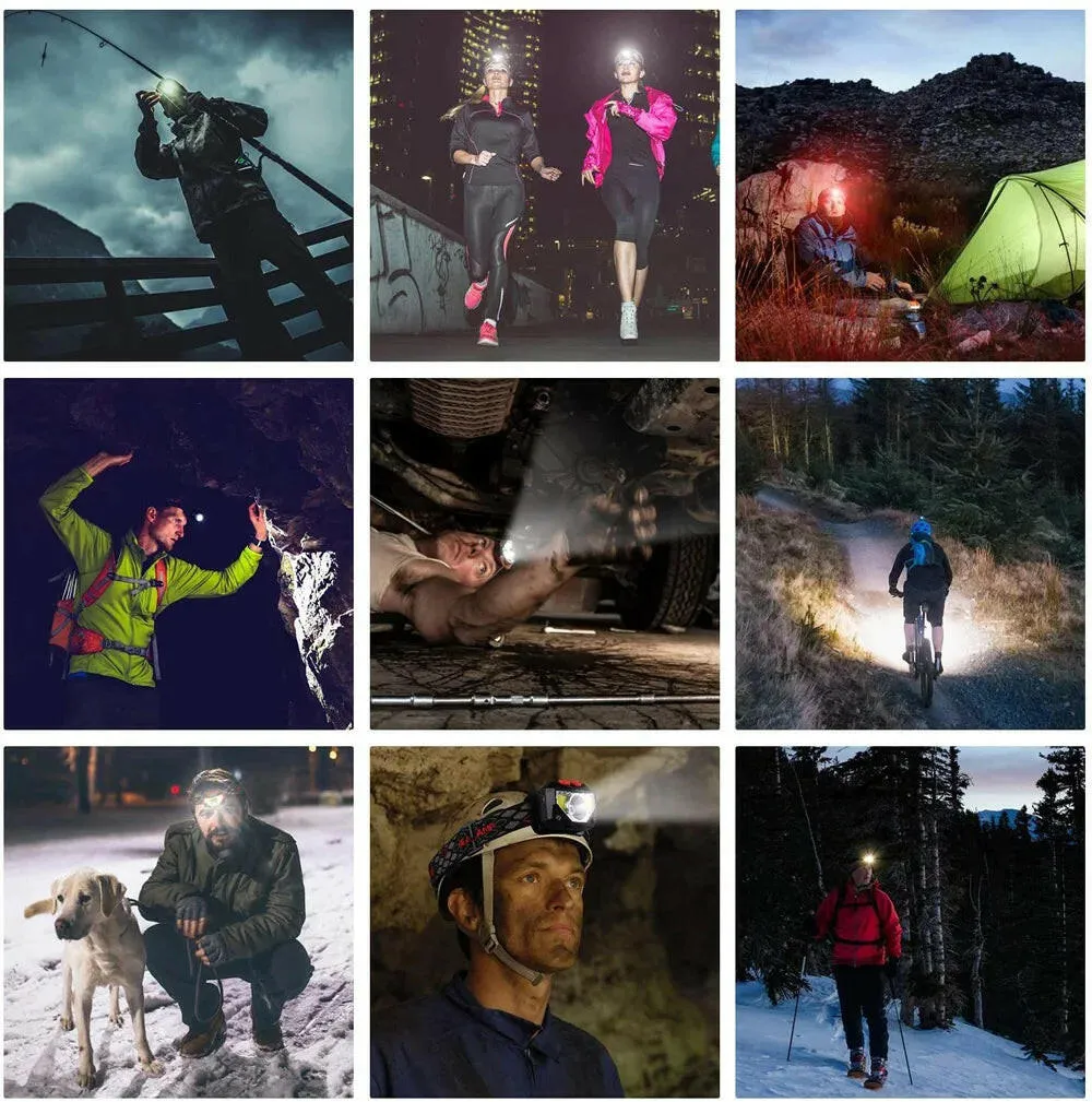 XPE COB 8 Modes Handfress Motion Sensor Waterproof Powerful LED Headlight Headlamp Head Lamp COB Flashlight Torch head light