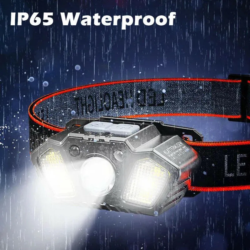 XPG COB LED Headlamp USB Rechargeable Head Torch Head Flashlight Waterproof Head Torch Outdoor Camping Night Fishing Headlight