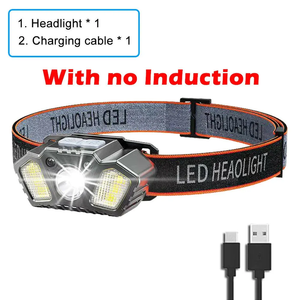 XPG COB LED Headlamp USB Rechargeable Head Torch Head Flashlight Waterproof Head Torch Outdoor Camping Night Fishing Headlight