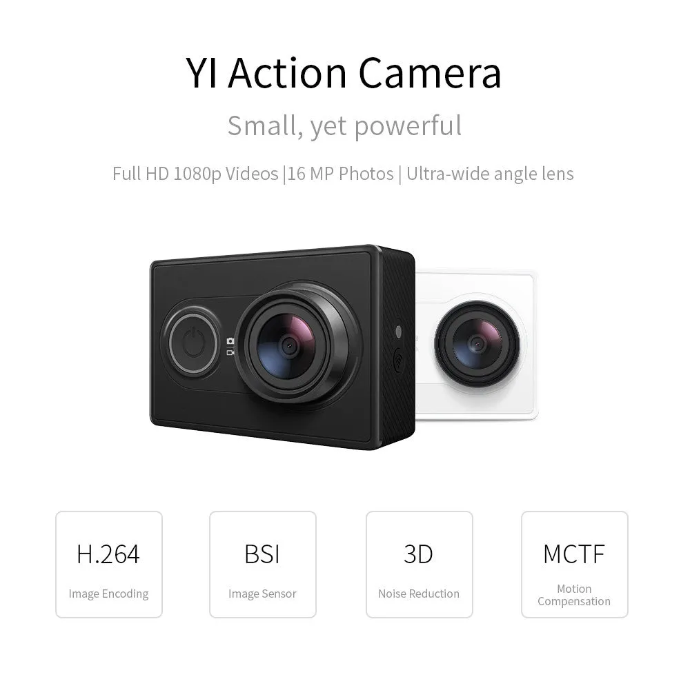 YI Action Camera 1080P 16.0MP 155 degree Ultra-wide Angle Sports Mini Camera