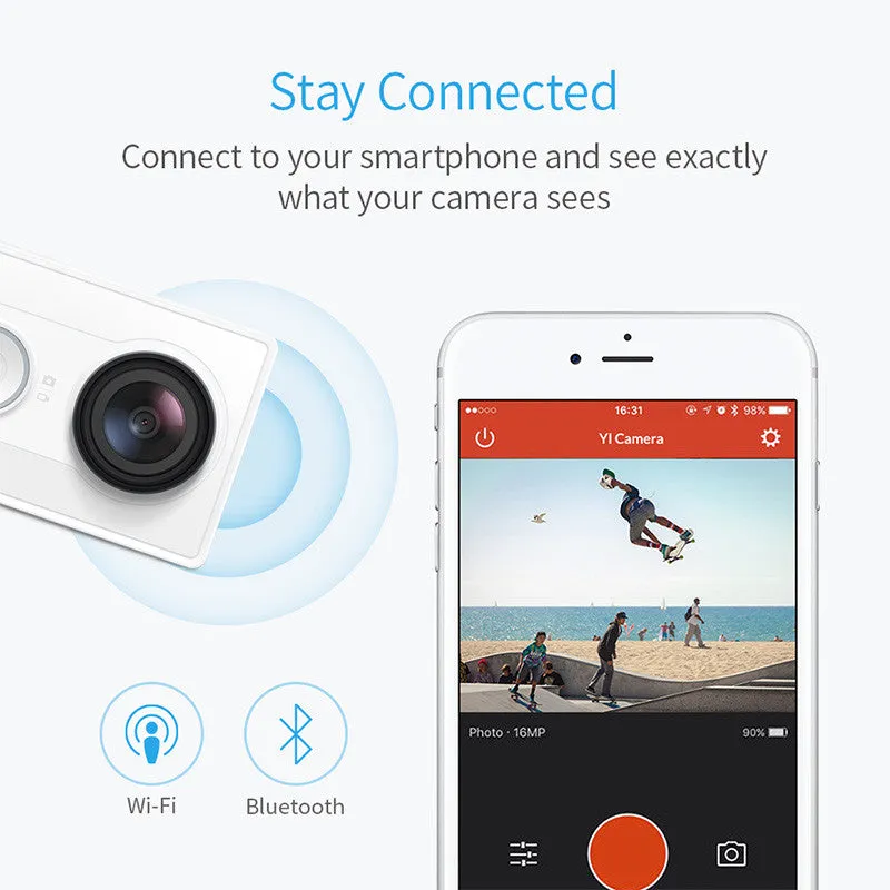YI Action Camera 1080P 16.0MP 155 degree Ultra-wide Angle Sports Mini Camera