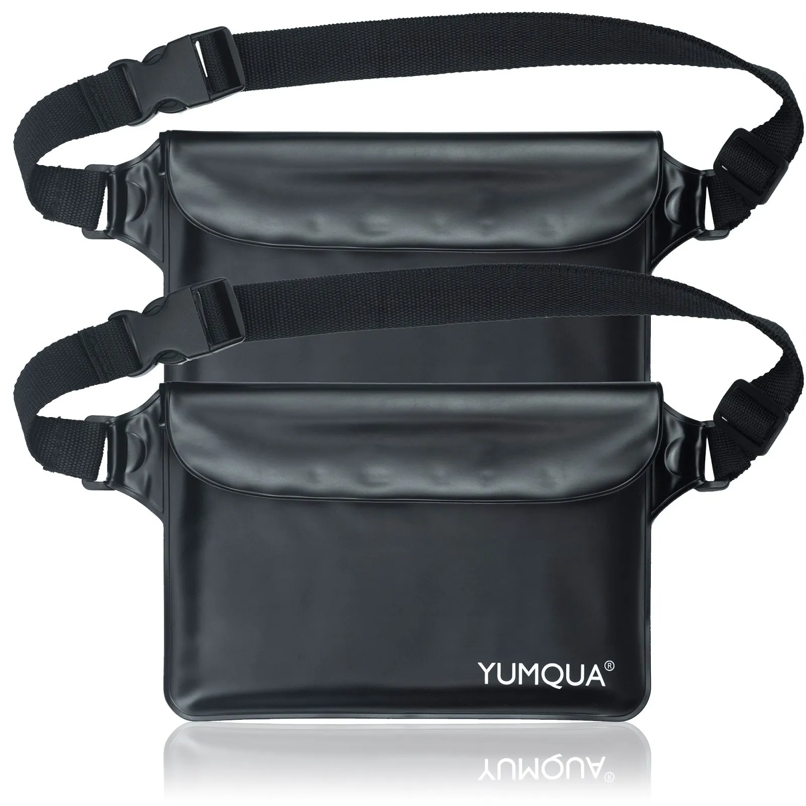 YUMQUA 2 Pack Waterproof Pouch with Adjustable Waist Strap, Waterproof Fanny Pack Dry Bags for Boating Swimming Fishing Sailing Beach Water Park