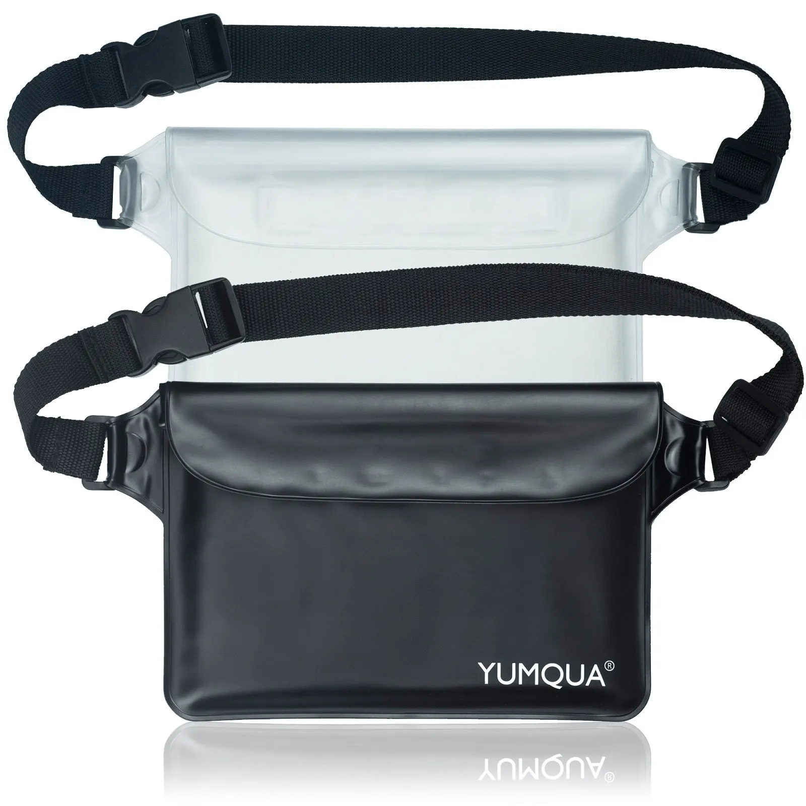 YUMQUA 2 Pack Waterproof Pouch with Adjustable Waist Strap, Waterproof Fanny Pack Dry Bags for Boating Swimming Fishing Sailing Beach Water Park